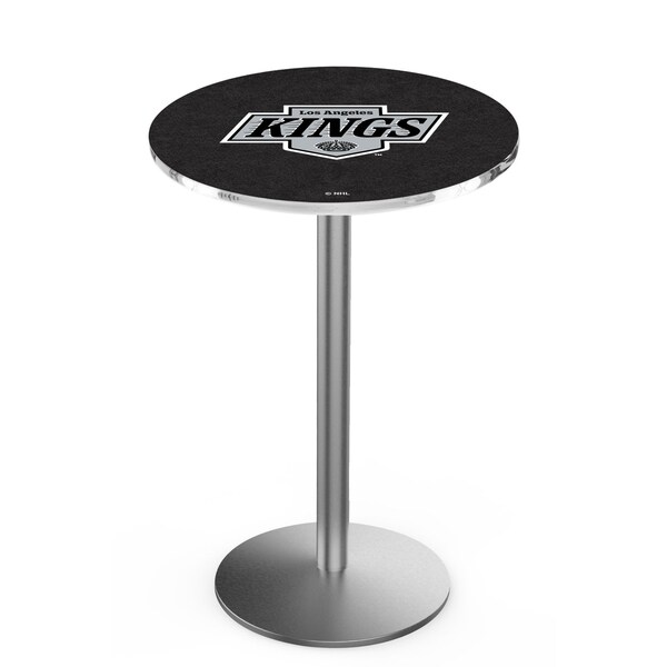 42" Stainless Steel Los Angeles Kings Pub Table, 36" dia. Top