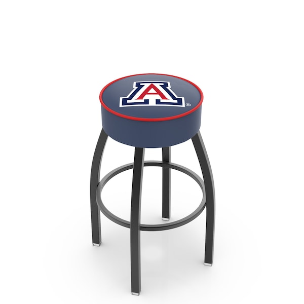 25" 4" Arizona Cushion Seat, Blk Wrinkle Base Swivel Bar Stool