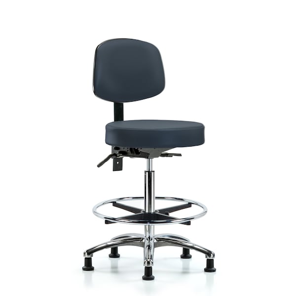 Ben Stool, Hi, Vin, Bk, Chrome, CF, Glides, Nav