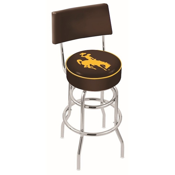 25" Chrome 2-Ring Wyoming Swivel Bar Stool, Back