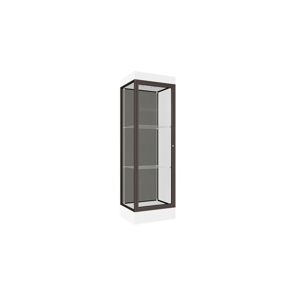 Lighted Floor Display Case 24x76x20, 6" Base, Bronze