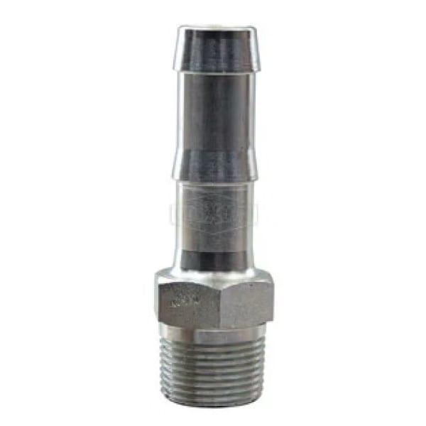 King Hex Nipple, 3/4-14 x 1 in Nominal, MNPT x Hose, Steel, Plated, Domestic
