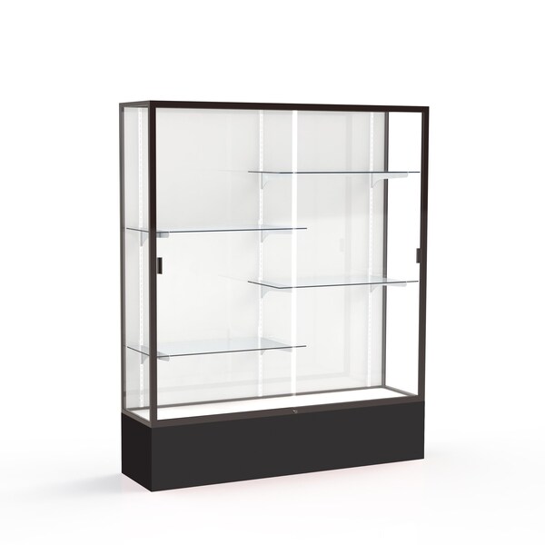 Spirit Floor Display Case 60x72x16, White, Bronze