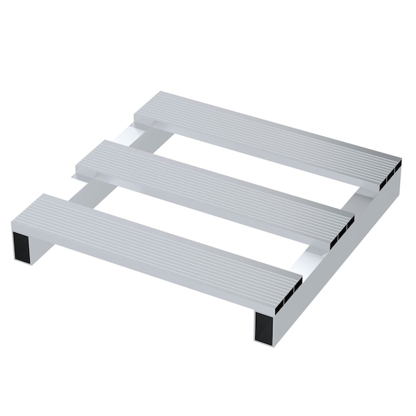 Aluminum Half Skid, 24 in L, 24 in W, 3.75 H