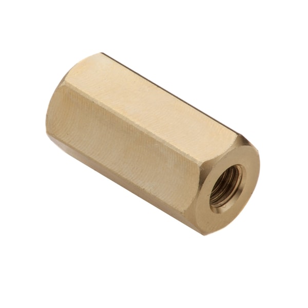 Coupling Nut, 3/4" L, No 10-32 Size, Brass