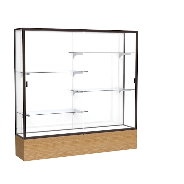 Floor Display Case 72x72x16, White, Dark Bronze