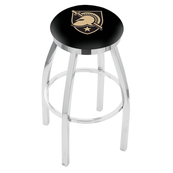 25" Chrome US Military Academy ARMY Swivel Bar Stool, Accent Ring