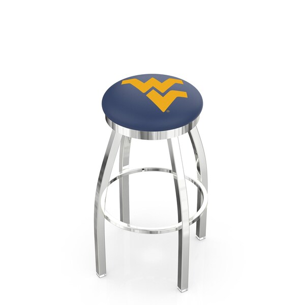 25" Chrome West Virginia Swivel Bar Stool, Accent Ring
