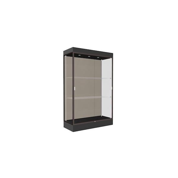 Lighted Floor Display Case 48x76x20, 6" Base, Bronze