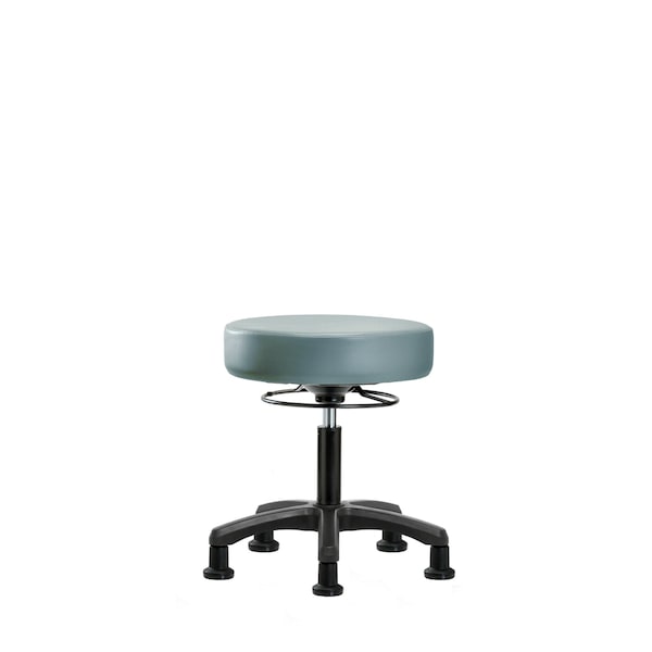 Vinyl Mini-Stool, Desk, Glides, Storm