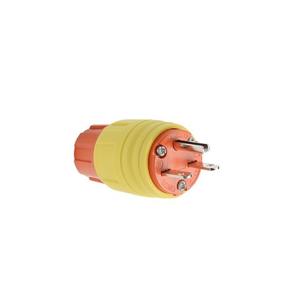 Locking Receptacle, 20 A, 125V AC, Single Phase, 2 Pole, Screw Terminals, Yellow