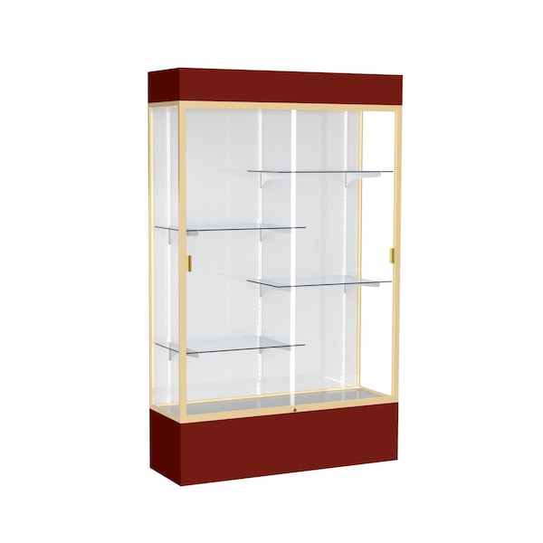 Lighted Floor Display Case 48x80x16, White