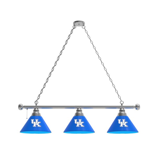 Kentucky "UK" 3 Shade Billiard Light, Chrome Fixture
