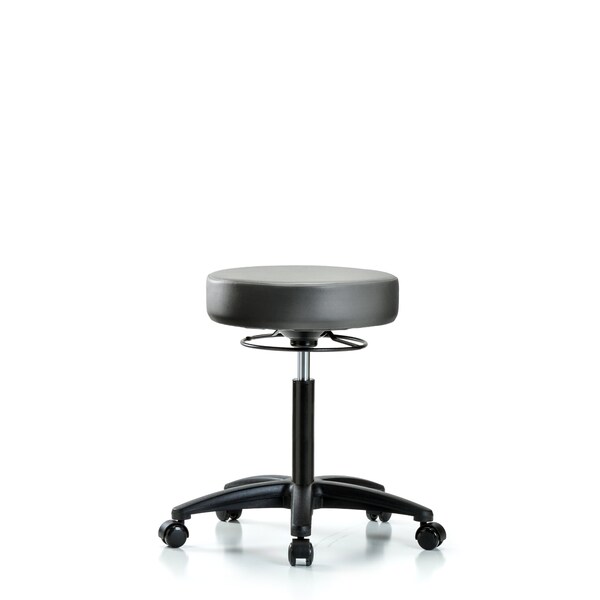 Vinyl Stool, Med Bench, Casters, Sterling