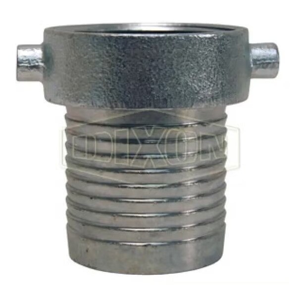 King Short Shank Suction Coupling with Plated Iron Nut, 2 in Nominal, Female NPSM End Style, 3-9/16