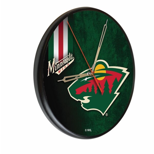 Minnesota Wild 13" Solid Wood Clock
