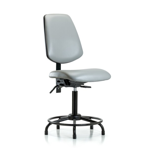 Medium Bench Chair No Arms, 22" to 29" Height, Vinyl, Dove