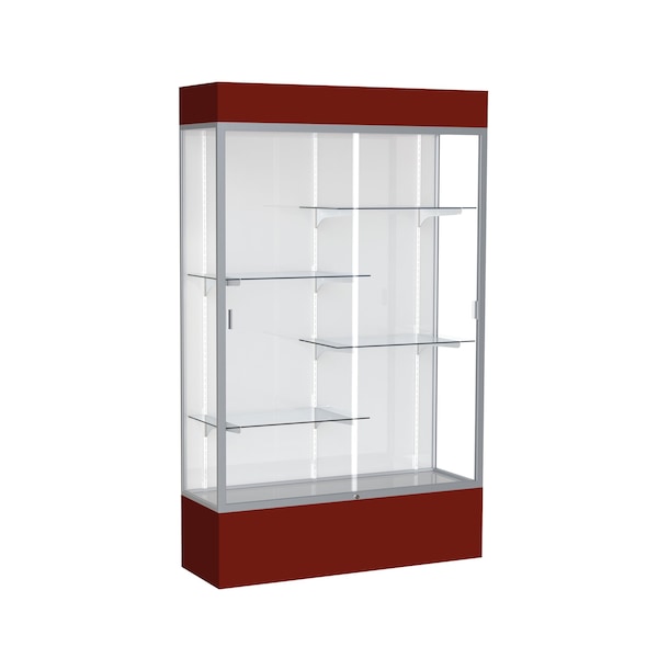 Lighted Floor Display Case 48x80x16, White