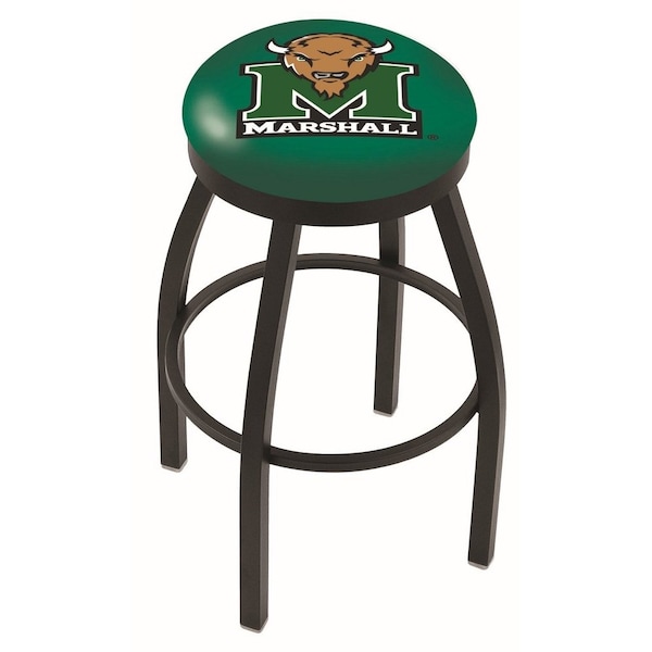 25" Blk Wrinkle Marshall Swivel Bar Stool, Accent Ring
