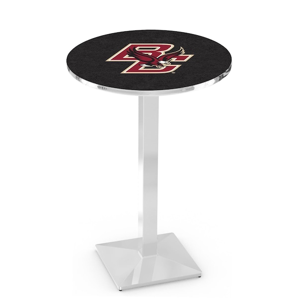 42" Chrome Boston College Pub Table, 36" dia. Top
