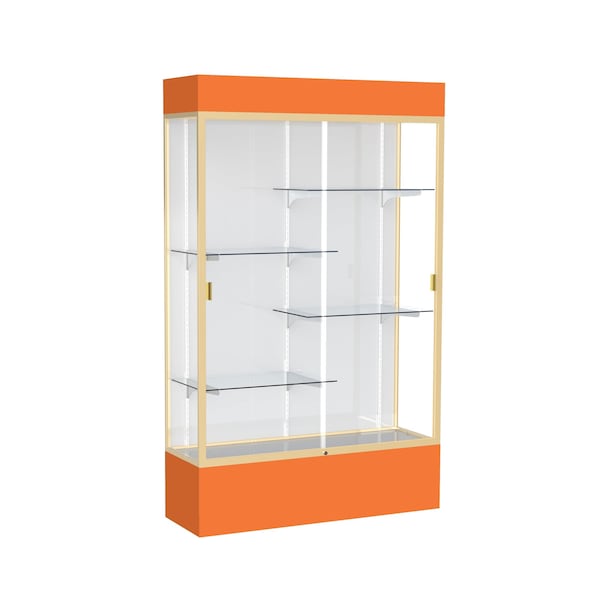 Lighted Floor Display Case 48x80x16, White