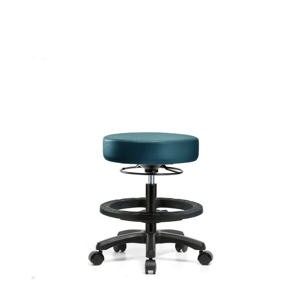 Vinyl Mini-Stool, Med Bench, BF, Casters, Royal