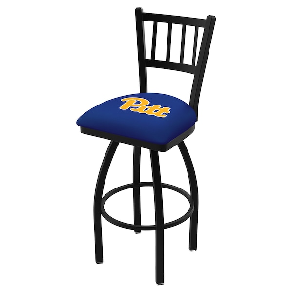 25" Blk Wrinkle Penn State Stationary Counter Stool, Ladder Back