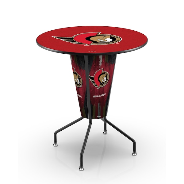 Lighted 42" Black Ottawa Senators Pub Table