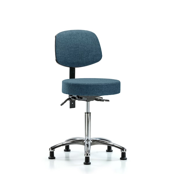 Ben Stool, Med, Fab, Bk Chrom, Tilt, Gld, Blu