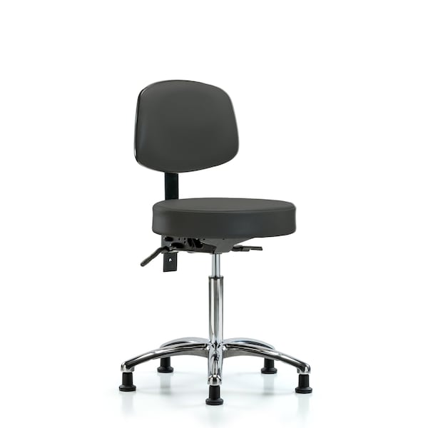 Ben Stool, Med, Vin, Bk, Chrome, Tilt Gld, Gry