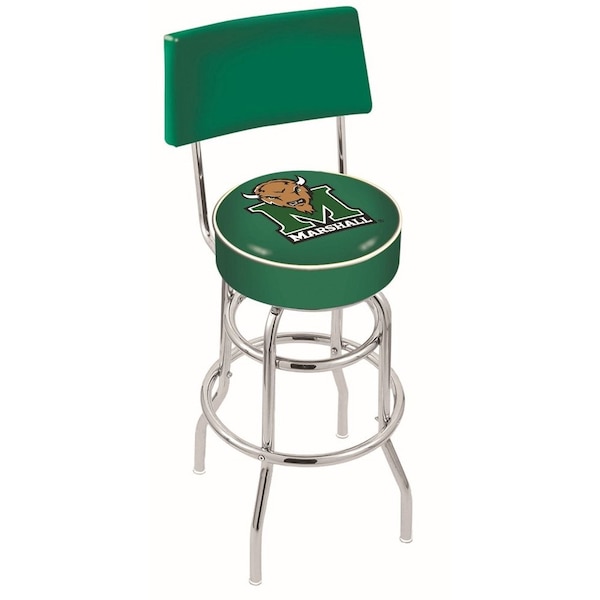 25" Chrome 2-Ring Marshall Swivel Bar Stool, Back