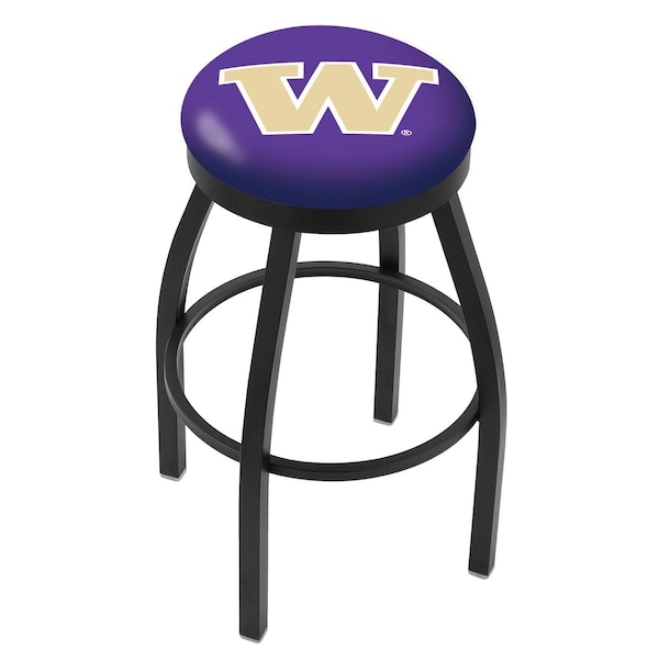25" Blk Wrinkle Washington Swivel Bar Stool, Accent Ring