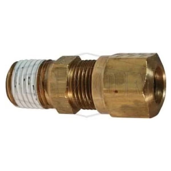 Air Brake Connector, 5/16-24 x 1/16 in Nominal, Straight Male x Pipe End Style, Brass, Domestic