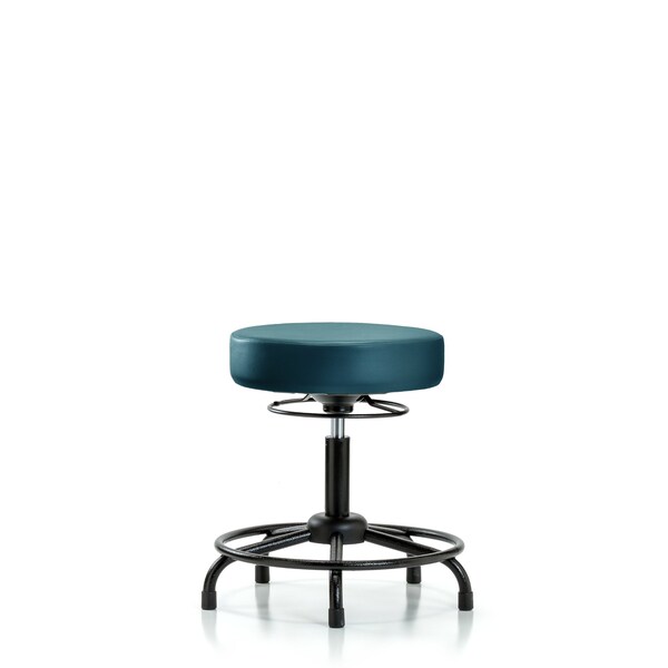 Vinyl Stool, Desk, Round Tube Base, Glides, Royal