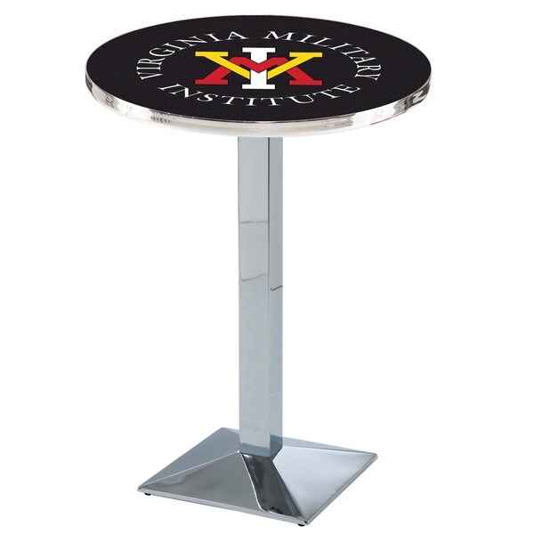 42" Chrome Virginia Military Institute Pub Table, 36" dia. Top