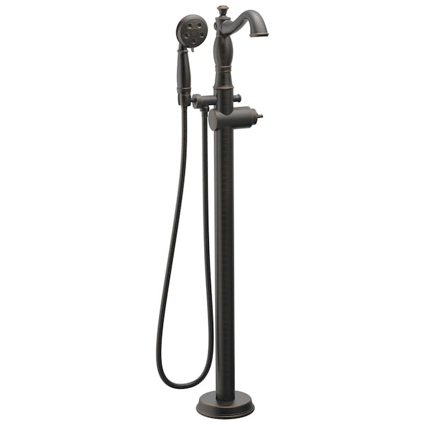 Cassidy Single Handle Floor Mount Tub Filler Trim with Hand Shower - Less Handle