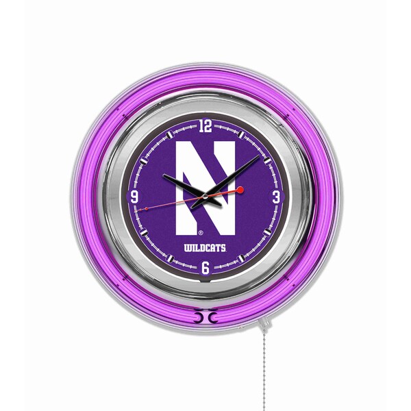 Northwestern University Double Neon 15" Clock