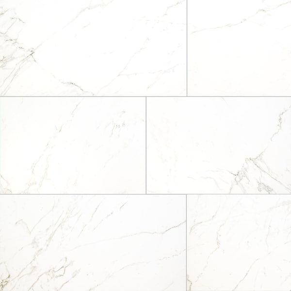 Regallo Calacatta Isla 24" X 48" Matte Porcelain Floor And Wall Tile, PK2