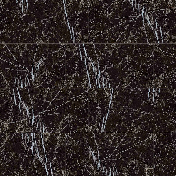 Regallo Marquina Noir 12" X 24" Matte Porcelain Floor And Wall Tile, PK7