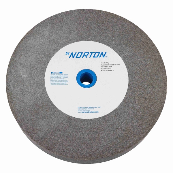 Grinding Wheel, T1, 12x2x1-1/2, AO, 60 G