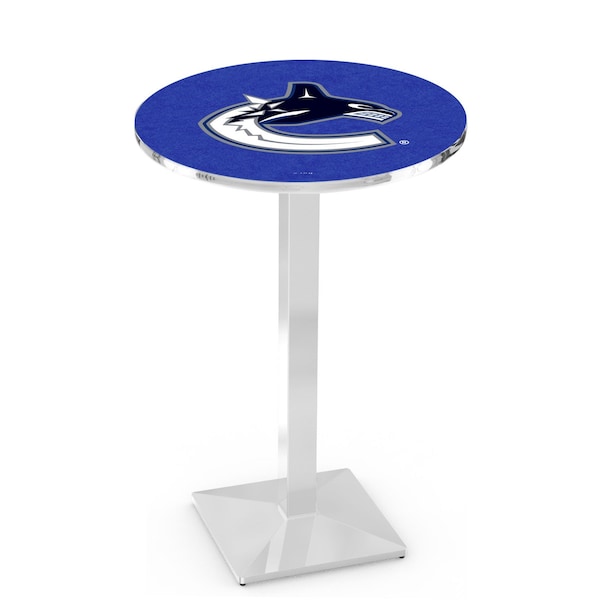 42" Chrome Vancouver Canucks Pub Table, 36" dia. Top