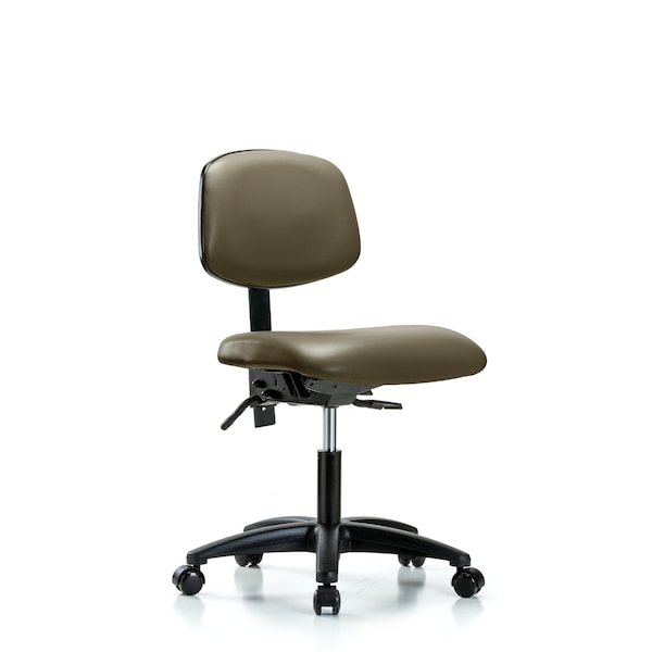 Vinyl Chair, Desk, Tilt, Casters, Taupe