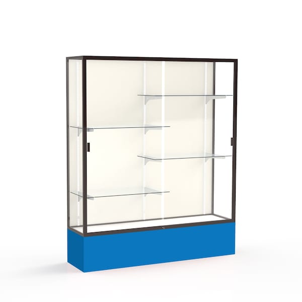 Spirit Floor Display Case 60x72x16, White, Bronze