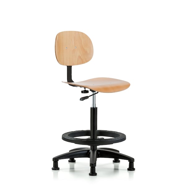 Chair, Wood, Hi Bench, BF Glides, Wood, 21-1/2" to 31-1/4" Seat Height, Non-Marring Glides