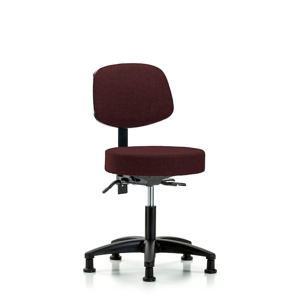 Desk Stool, Fabric, Bk, Glides, Bur