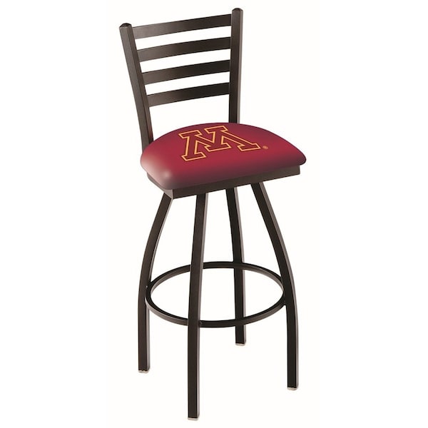 25" Blk Wrinkle Minnesota Swivel Bar Stool, Ladder Back