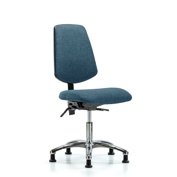 Desk Chair Fab Desk Chair, Med, Bk, Glds, Blu, No Arms, 19" to 24" Height, Fabric, Blue