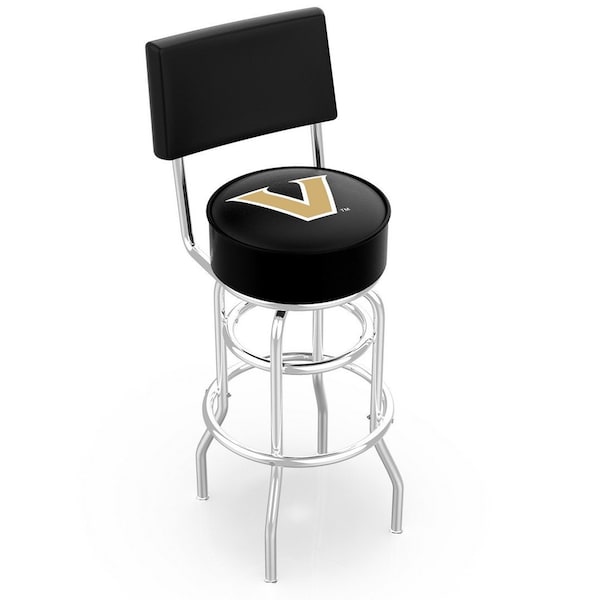 25" Chrome 2-Ring Vanderbilt Swivel Bar Stool, Back