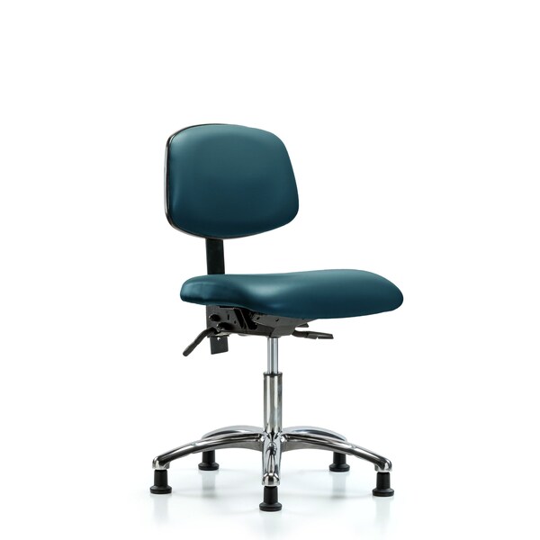 Vinyl Chair Chrome, Desk, Tilt, Glides, Royal