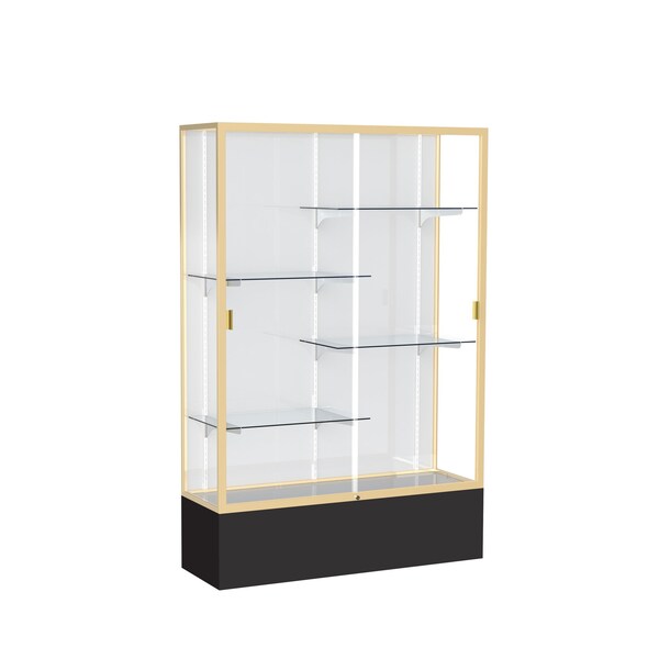 Spirit Floor Display Case 48x72x16, White, Champange